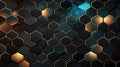 Luxe Gemstone Hexagonal Grid with Radiant Light for Abstract Background