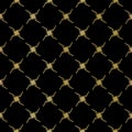 Luxe Gold Black Ornamental Lattice Pattern, Seamless Vector, Drawn