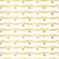 Luxe Gold Foil Christmas Tree Branch Bauble Stripes, Seamless Vector