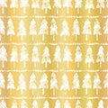 Luxe Rose Gold Christmas Tree Pattern, Seamless Vector Background