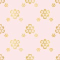 Luxe Rose Gold Ornamental Lattice Pattern, Seamless Vector, Drawn