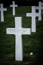 Luxembourg American Cemetery & Memorial gravestone crosses Royalty Free Stock Photo
