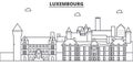 Luxembourg architecture line skyline illustration. Linear vector cityscape with famous landmarks, city sights, design Royalty Free Stock Photo