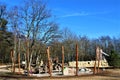 Luxembourg, Bambesch playground in the forest in a winter season Royalty Free Stock Photo