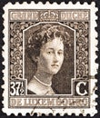 LUXEMBOURG - CIRCA 1914: A stamp printed in Luxembourg shows Grand Duchess Adelaide, circa 1914.