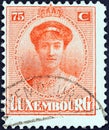 LUXEMBOURG - CIRCA 1921: A stamp printed in Luxembourg shows Grand Duchess Charlotte, circa 1921.