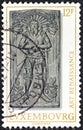 LUXEMBOURG - CIRCA 1976: A stamp printed in Luxembourg shows Bernard de Velbruck, Lord of Beaufort funeral monument, circa 1976.