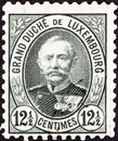 LUXEMBOURG - CIRCA 1891: A stamp printed in Luxembourg shows Grand Duke Adolphe, circa 1891.