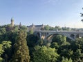 Luxembourg: Adolphe bridge, above the Parcs de la Petrusse and connecting the old town to the modern district
