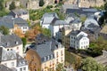 Luxembourg city, aerial view of the Old Town and Grund Royalty Free Stock Photo