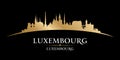 Luxembourg city silhouette black background