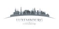 Luxembourg city silhouette white background