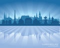 Luxembourg city skyline vector silhouette