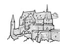 Luxembourg famous Travel Sketch Royalty Free Stock Photo