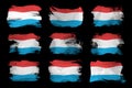 Luxembourg flag brush stroke, national flag Royalty Free Stock Photo