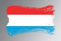 Luxembourg flag brush stroke, national flag Royalty Free Stock Photo