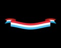 Luxembourg flag ribbon isolated. Grand Duchy tape banner. state