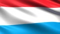 Luxembourg flag, with waving fabric texture Royalty Free Stock Photo