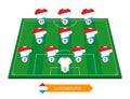 Luxembourg football team lineup on soccer field for European foo