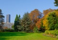 Luxembourg garden, Montparnasse tower, Paris Royalty Free Stock Photo