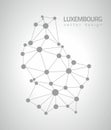 Luxembourg grey outline vector map
