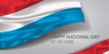 Luxembourg happy national day greeting card, banner, horizontal vector illustration