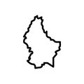 Black line icon for Luxembourg, country and border