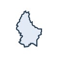 Color illustration icon for Luxembourg, country and contour