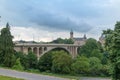 Adolphe Bridge at cloudy day in Luxembourg city