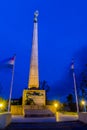 Memorial Monument of Remembrance known as Gelle Fra Golden Lady at night