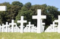 Graves in the American mlitary cemetary in Luxembourg Royalty Free Stock Photo