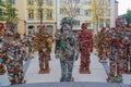 Luxembourg, Luxembourg - SEPTEMBER 12, 2014: Trash People Army made of trash wastes by german artist Schult