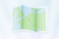 Luxembourg map, folded paper with Luxembourg map