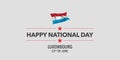 Luxembourg national day greeting card, banner, vector illustration