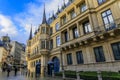 Grand Ducal Palace, residence of the Grand Duke, and people in the street in Luxembourg, UNESCO World Heritage Site