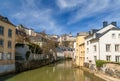 Luxembourg old city, Grund quarter and Alzette river Royalty Free Stock Photo