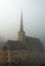 Luxembourg old monastery in the fog Royalty Free Stock Photo