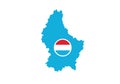 Luxembourg outline map country shape state borders national symbol flag
