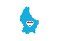 Luxembourg outline map country shape state borders national symbol flag
