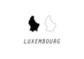 Luxembourg outline map national borders