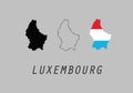 Luxembourg outline map national borders