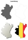 Luxembourg outline map set - Belgian version