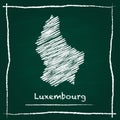 Luxembourg outline vector map hand drawn with.