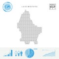 Luxembourg People Icon Map. Stylized Vector Silhouette of Luxembourg. Population Growth and Aging Infographics Royalty Free Stock Photo