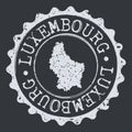 Luxembourg Seal Map. Silhouette Postal Passport Stamp. Round Vector Icon Postmark. Royalty Free Stock Photo