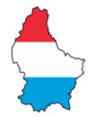 Luxembourg Silhouette Flag Map