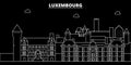 Luxembourg silhouette skyline, vector city, luxembourgish linear architecture, buildings. Luxembourg travel illustration