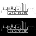 Luxembourg skyline. Linear style. Royalty Free Stock Photo
