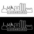 Luxembourg skyline. Linear style.