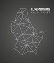 Luxembourg vector black triangle mosaic outline map